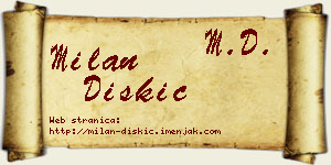 Milan Diskić vizit kartica